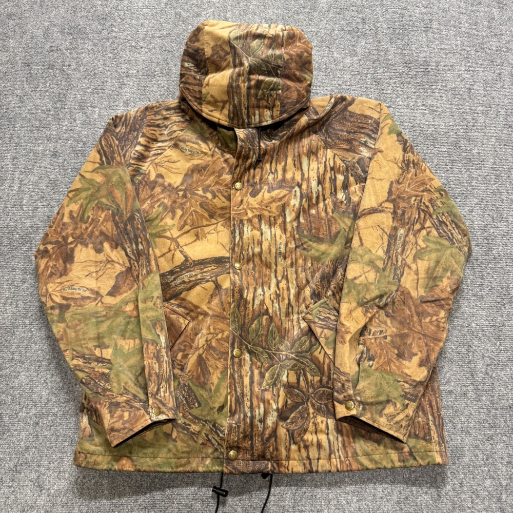 VTG Cabela's Dry-Plus Camouflage Hunting Jacket XXL Hood Waterproof Windproof